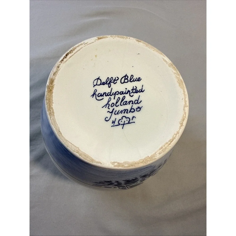 Vintage Delft Blue Bulb Forcing Planter/ Crocus Pot/ Luminary Cutouts Sailboat